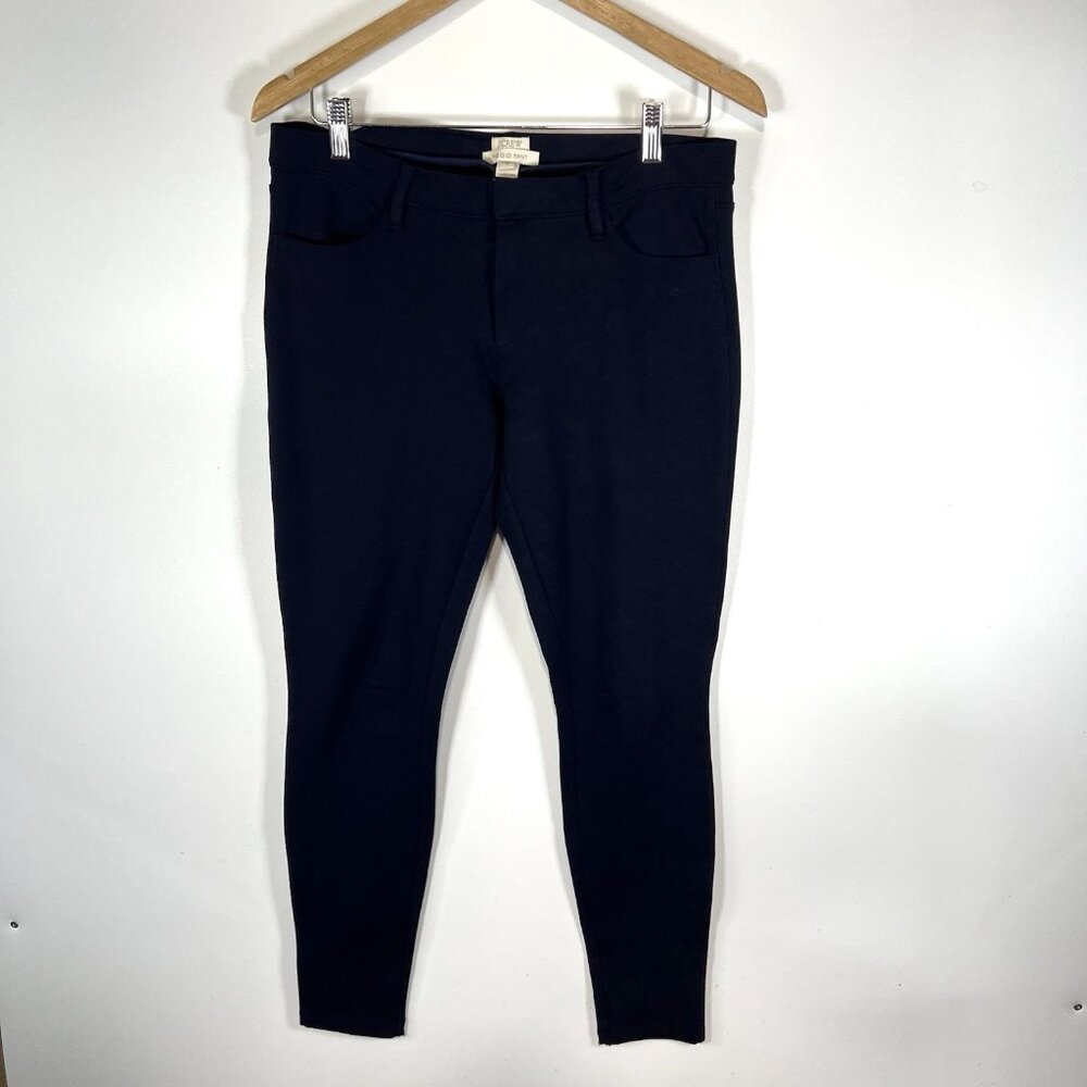 J Crew Womens Gigi Ponte Pants Size 6 Blue Skinny Leg‎ Dark Wash Casual Stretch